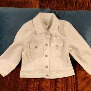 Kids White Denim Jacket